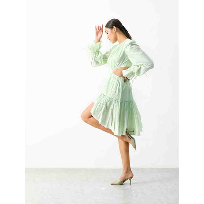 THE IASO Mint Orla High Low Short Dress