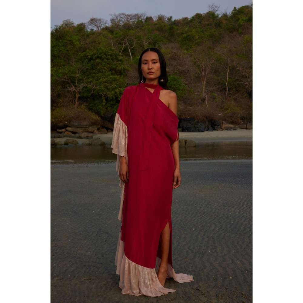 Twinkle Hanspal Off-Shoulder Dress with Frill Detailing