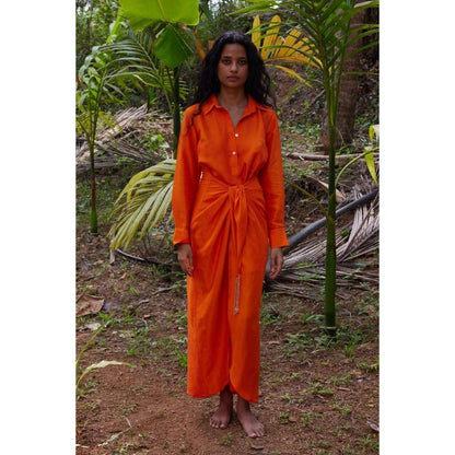 Twinkle Hanspal Layered Shirt Dress with Sarong Embellished Belt