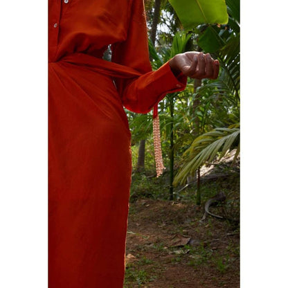 Twinkle Hanspal Layered Shirt Dress with Sarong Embellished Belt