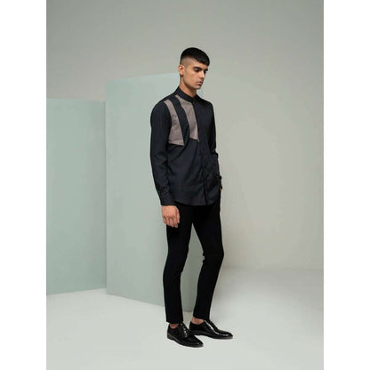 Varun Chakkilam Black Grunge Blocks Shirt