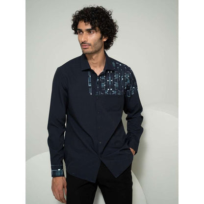 Varun Chakkilam Black Diffused Block Shirt