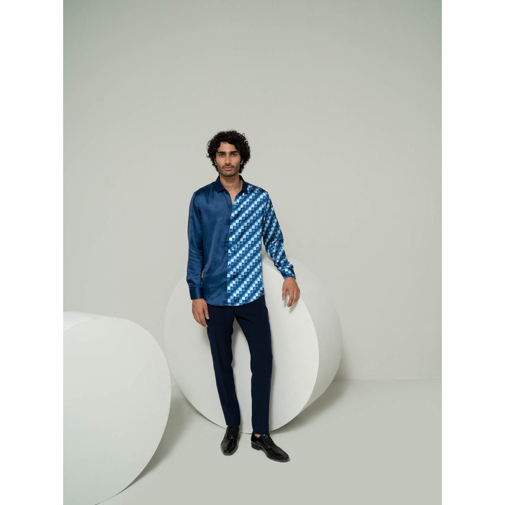 Varun Chakkilam Blue Descending Blocks Shirt