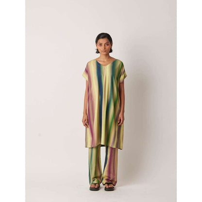 YAVI Women's Aura Colorblock & Printed Multi-Color Kurta