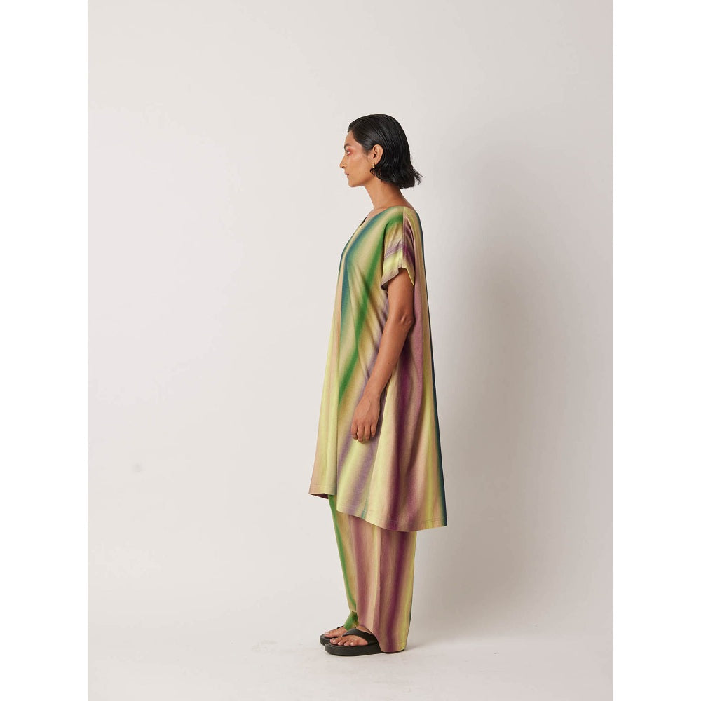 YAVI Women's Aura Colorblock & Printed Multi-Color Kurta