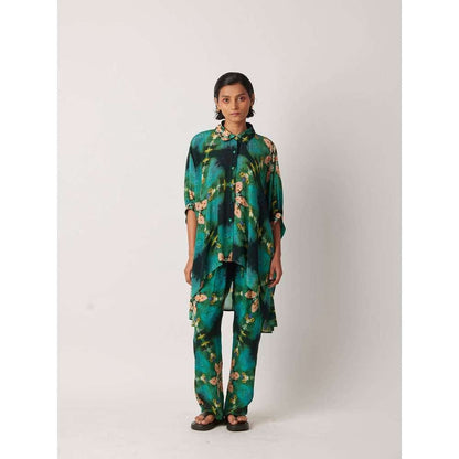 YAVI Women's Anigo Floral & Printed Green Pant