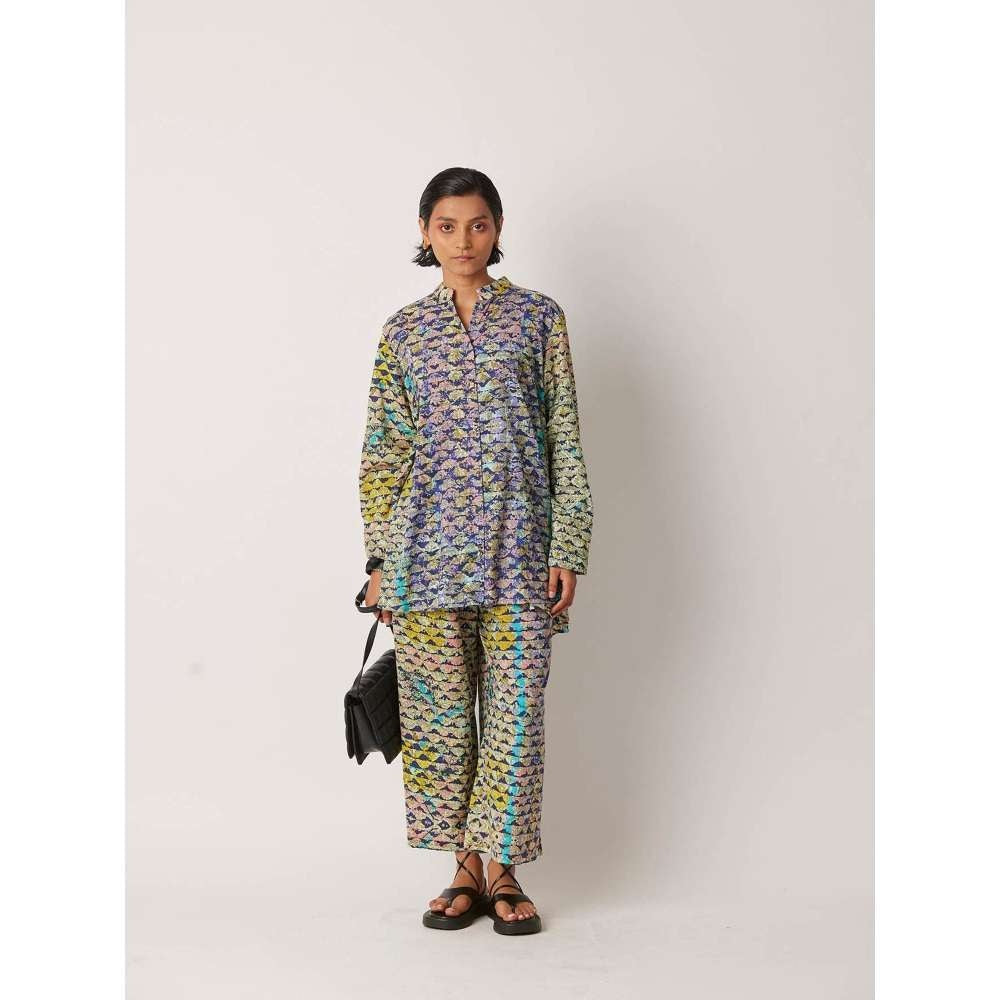 YAVI Women's Icra Printed Multi-Color Pant