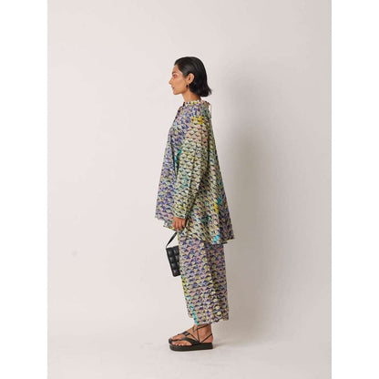 YAVI Women's Icra Printed Multi-Color Pant