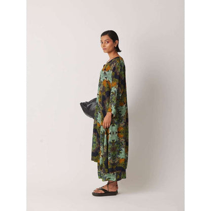 YAVI Women's Accord Floral & Printed Green Pant