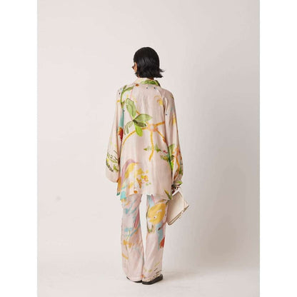 YAVI Women's Iwoa Printed Cream Shirt