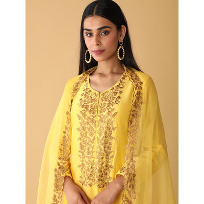 Zeefaa Setting Sun Chanderi Set (3 Pcs)
