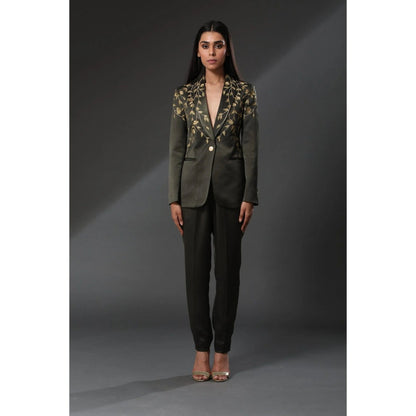 Zeefaa Midnight French Floral Blazer