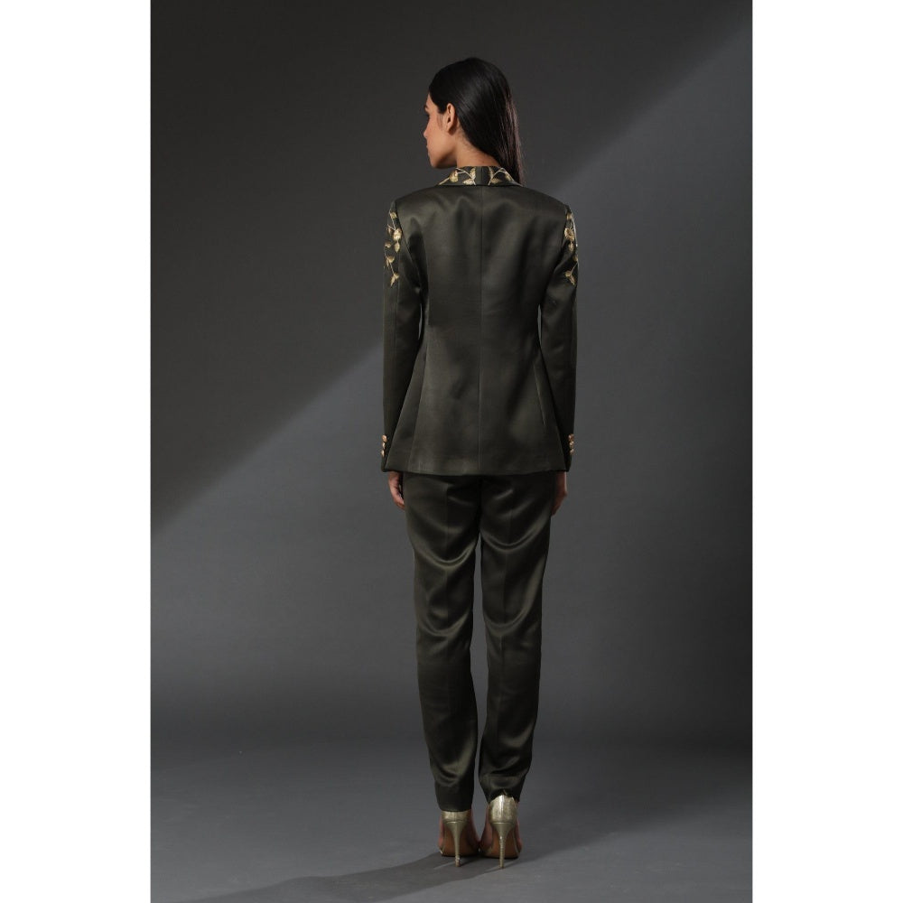 Zeefaa Midnight French Solid Trousers
