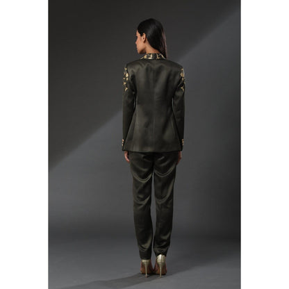 Zeefaa Midnight French Solid Trousers