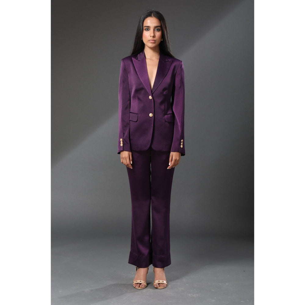 Zeefaa British Wine Purple Trousers