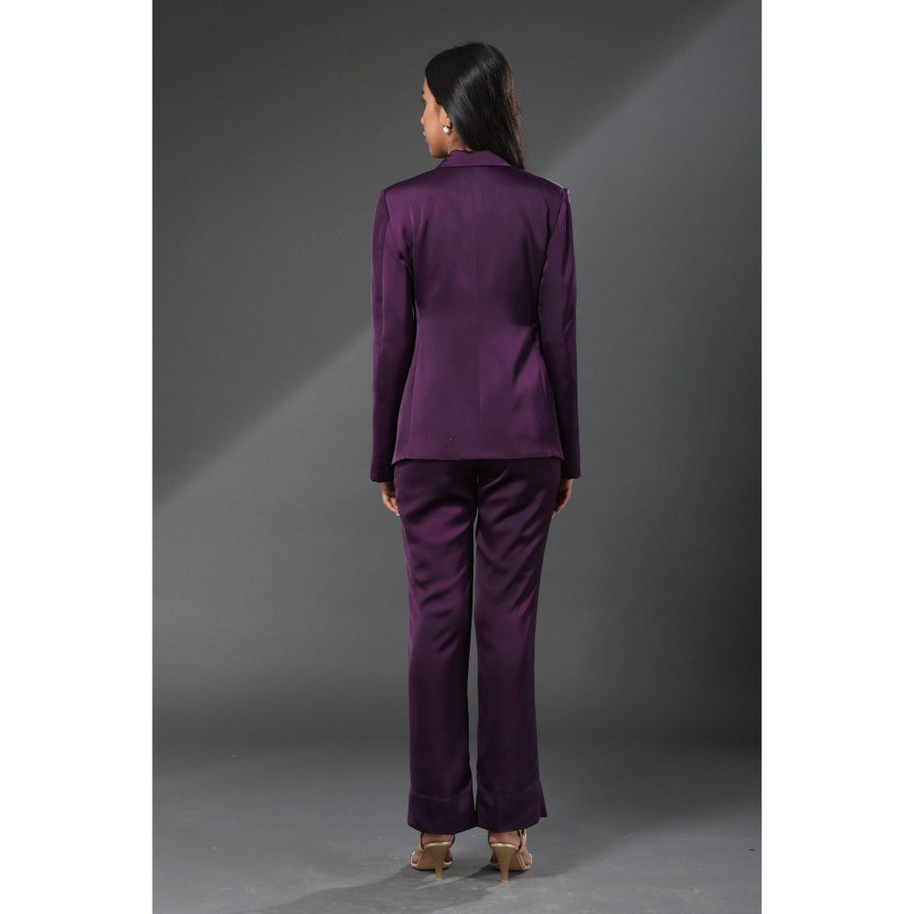 Zeefaa British Wine Purple Trousers