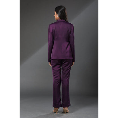 Zeefaa British Wine Purple Trousers