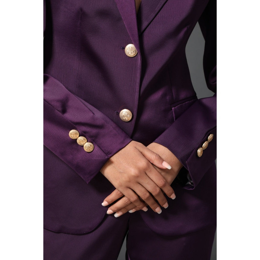 Zeefaa British Wine Purple Trousers