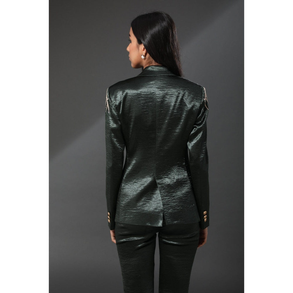 Zeefaa Paris Gold Metallic Blazer