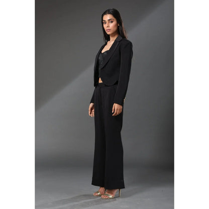 Zeefaa Hawaiin Crepe Flared Trousers