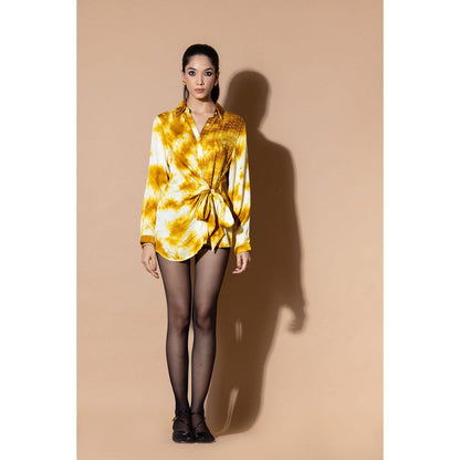 Zeefaa Mustard Wrap Shirt