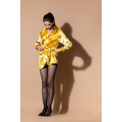 Zeefaa Mustard Wrap Shirt